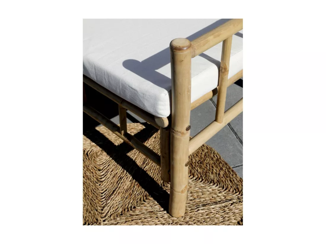 Canapé en bambou avec coussins marron 176 x 72 X 80 cm