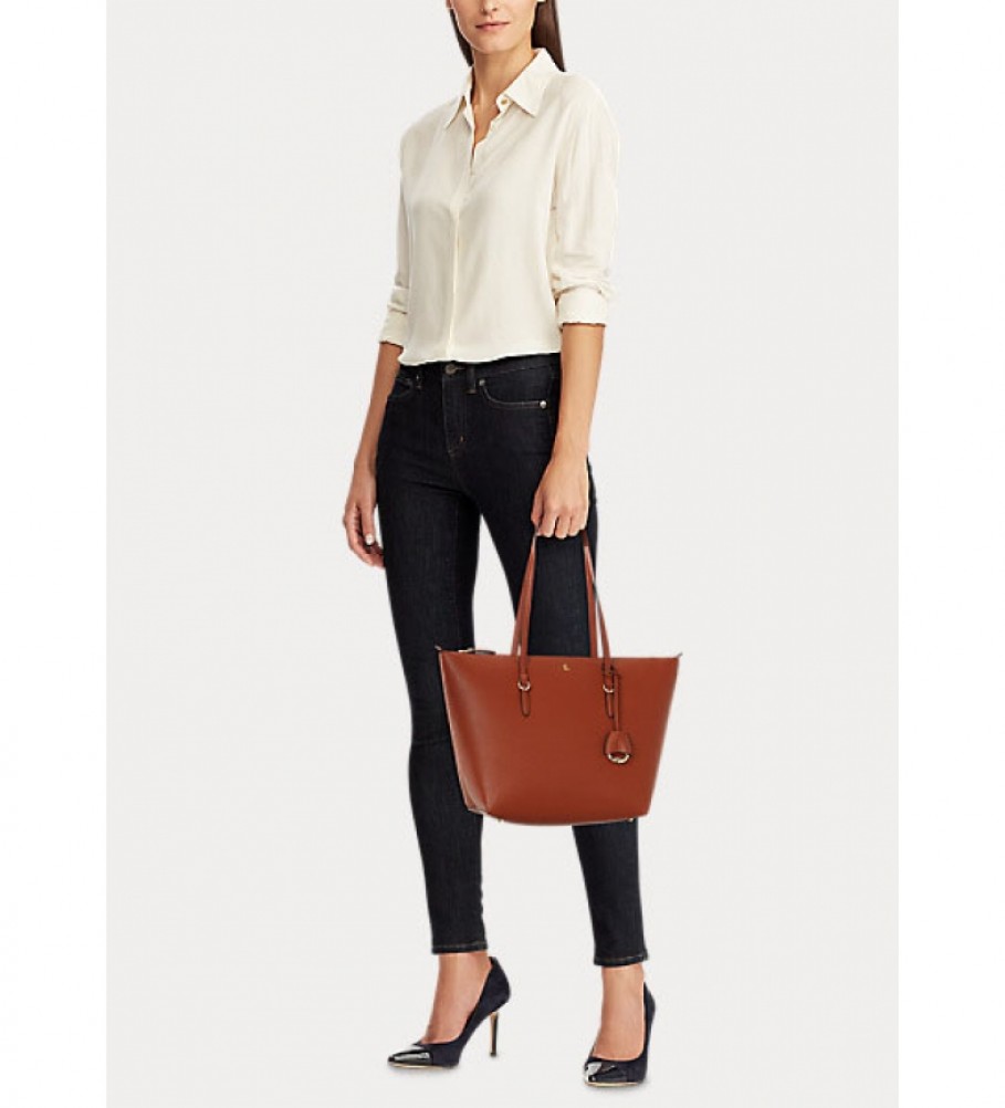 Bolsa Ralph Lauren Keaton cor camelo - 27,9 x 40 x 14 cm