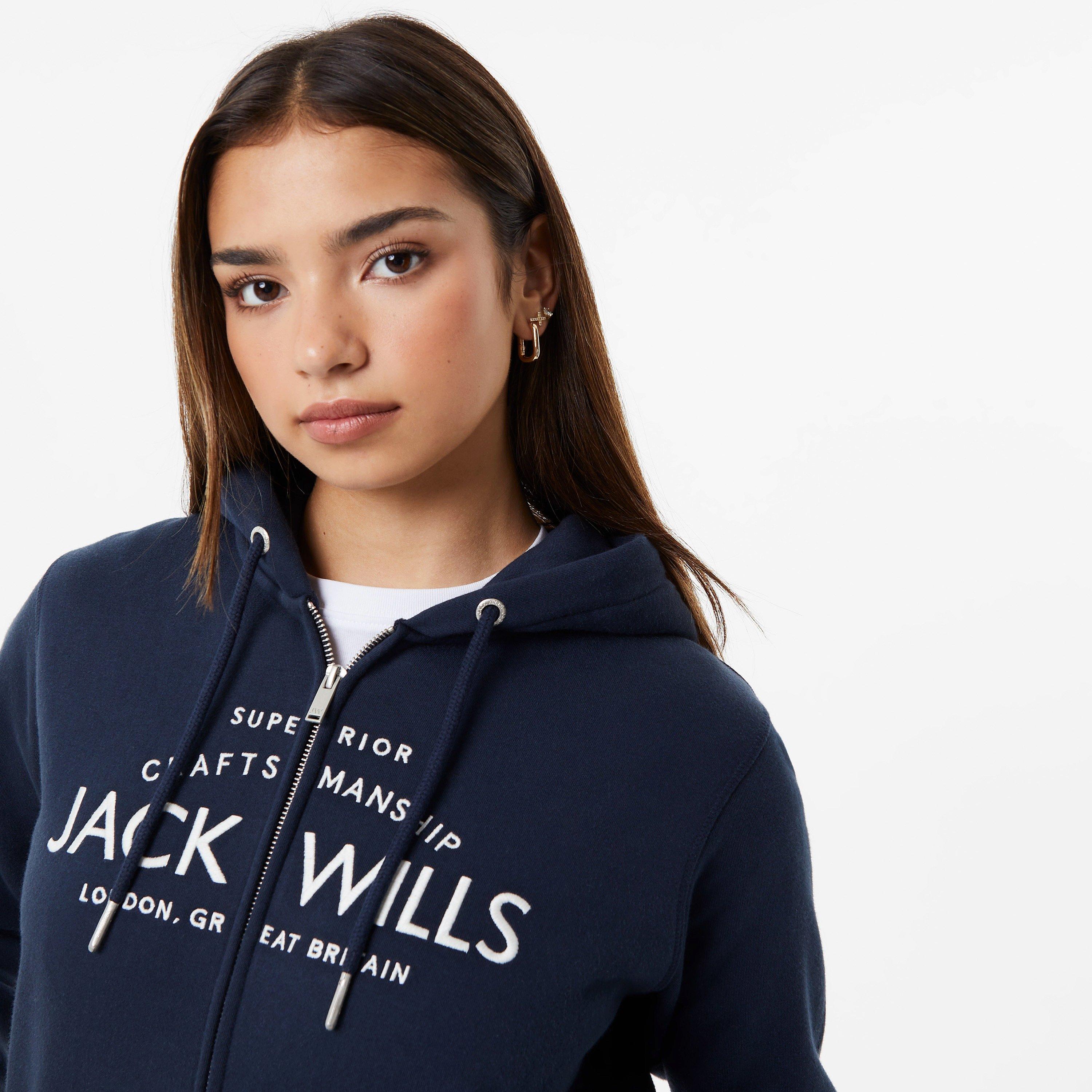 Jack Wills JW Hunston Logo Zip Hoodie