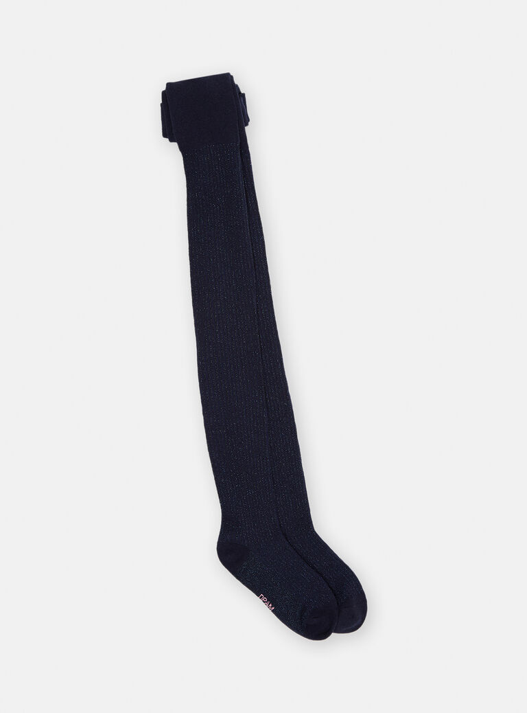 Collants bleu marine en lurex fille