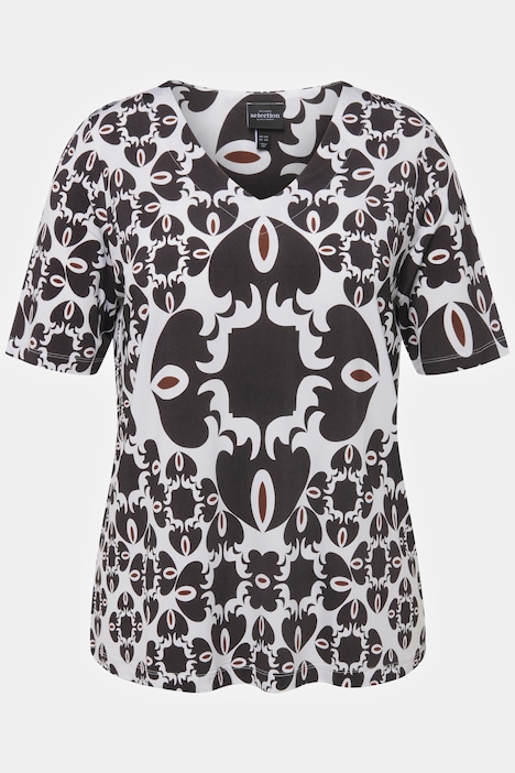 Slinkyshirt, Ornamente, Classic, V-Ausschnitt, Halbarm