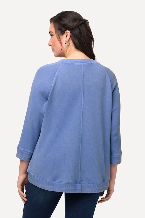 Sweatshirt, Waffelstruktur, Rundhals, 3/4-Arm