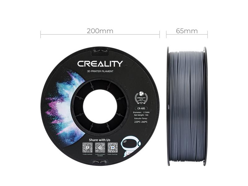 Creality Filament ABS, Grau, 1.75 mm, 1 kg ABS 3D Drucker Filament