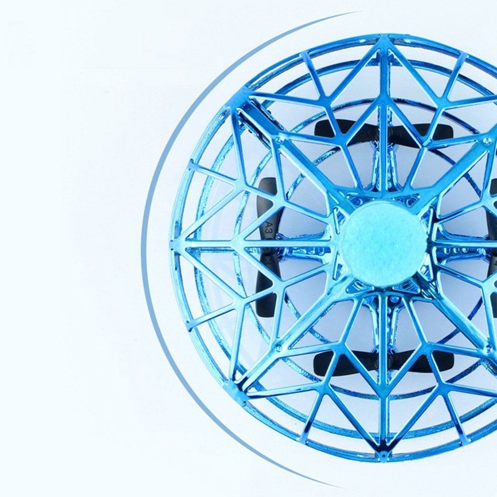 Selbstfliegende 3D Quadrocopter UFO Drohne Flugkreisel Spielzeug mit LED Licht   Gestensteuerung - Blau