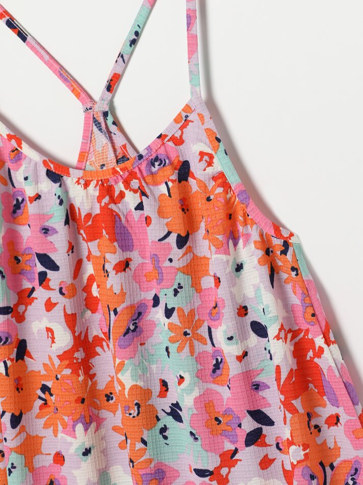 Vestido midi com alças - Rosa Lilás