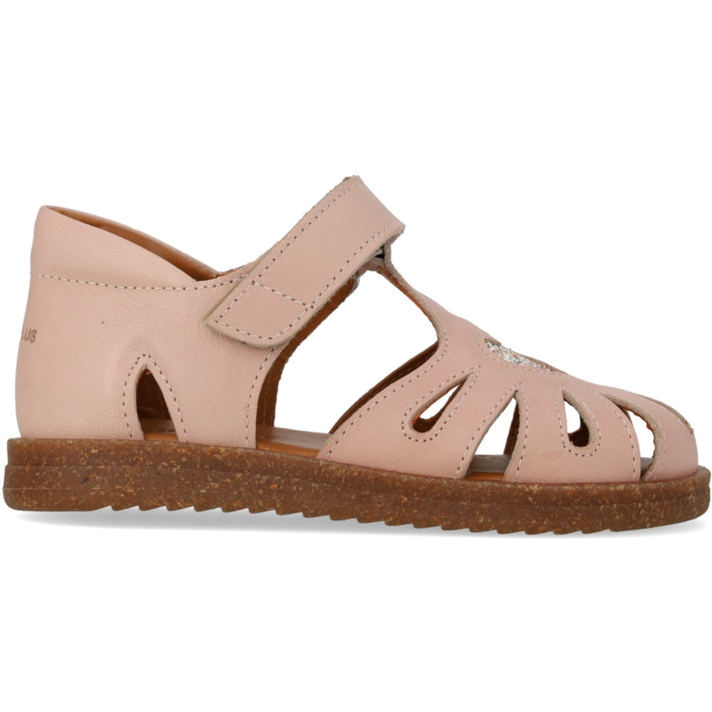 Køb Angulus Rosebud/Rosebud Glitter Hjertesandal I Læder Med Funklende Glitterhjerte