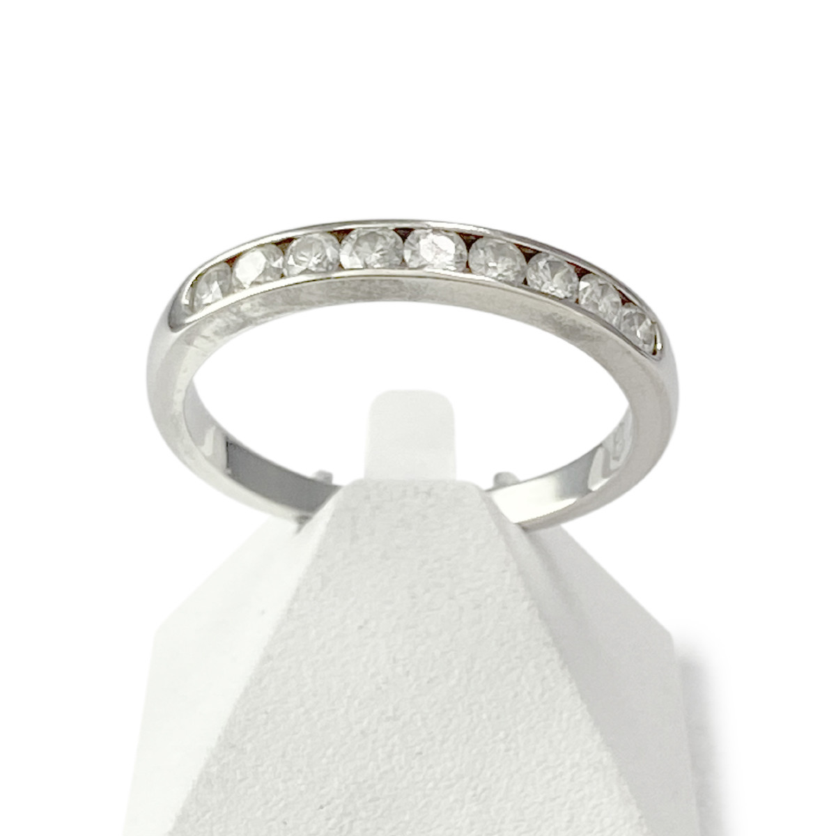 Bague d'occasion or 750 blanc diamants