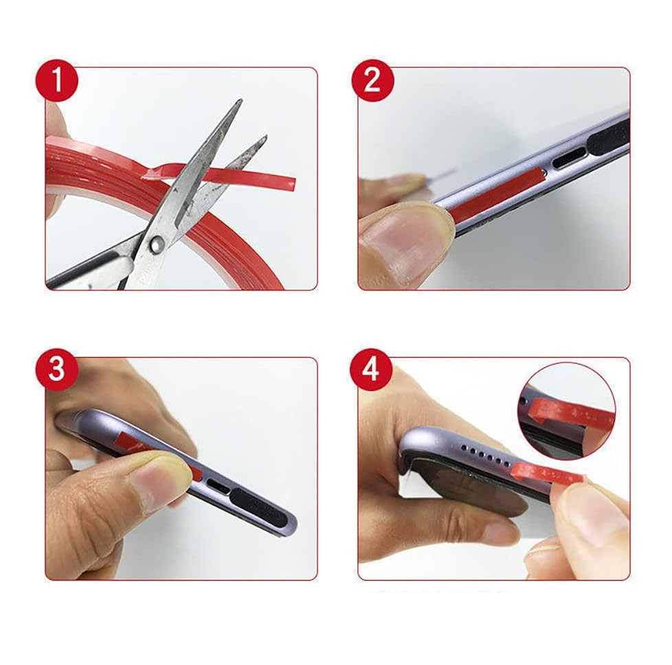 (3mmx3m) Universal Handy / Tablet Loch Staubentferner Anti-Staub Kleberolle Reinigungs Kleber - Transparent