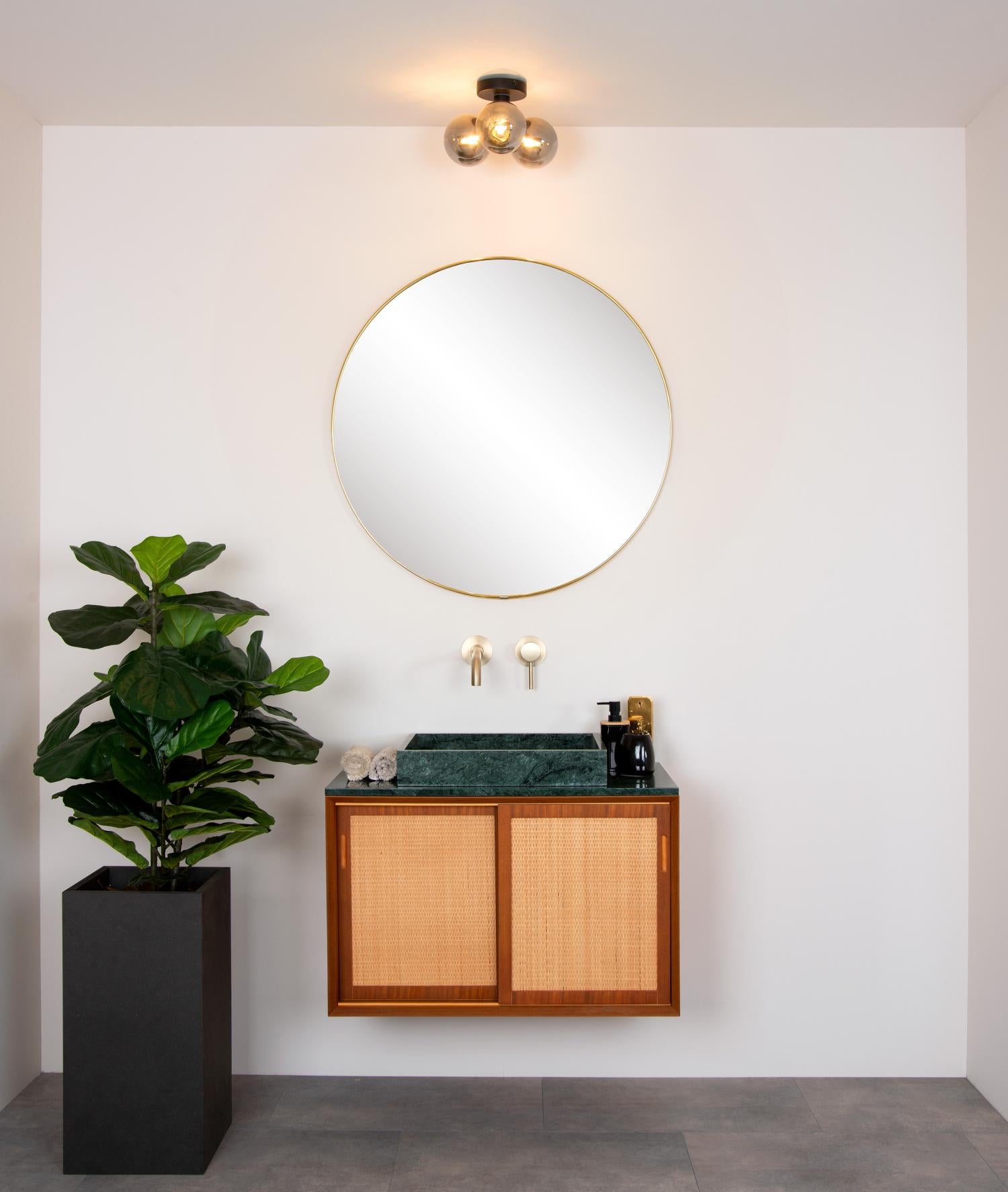 Trudy 3 plafondlamp Ã28 badkamer IP44 zwart