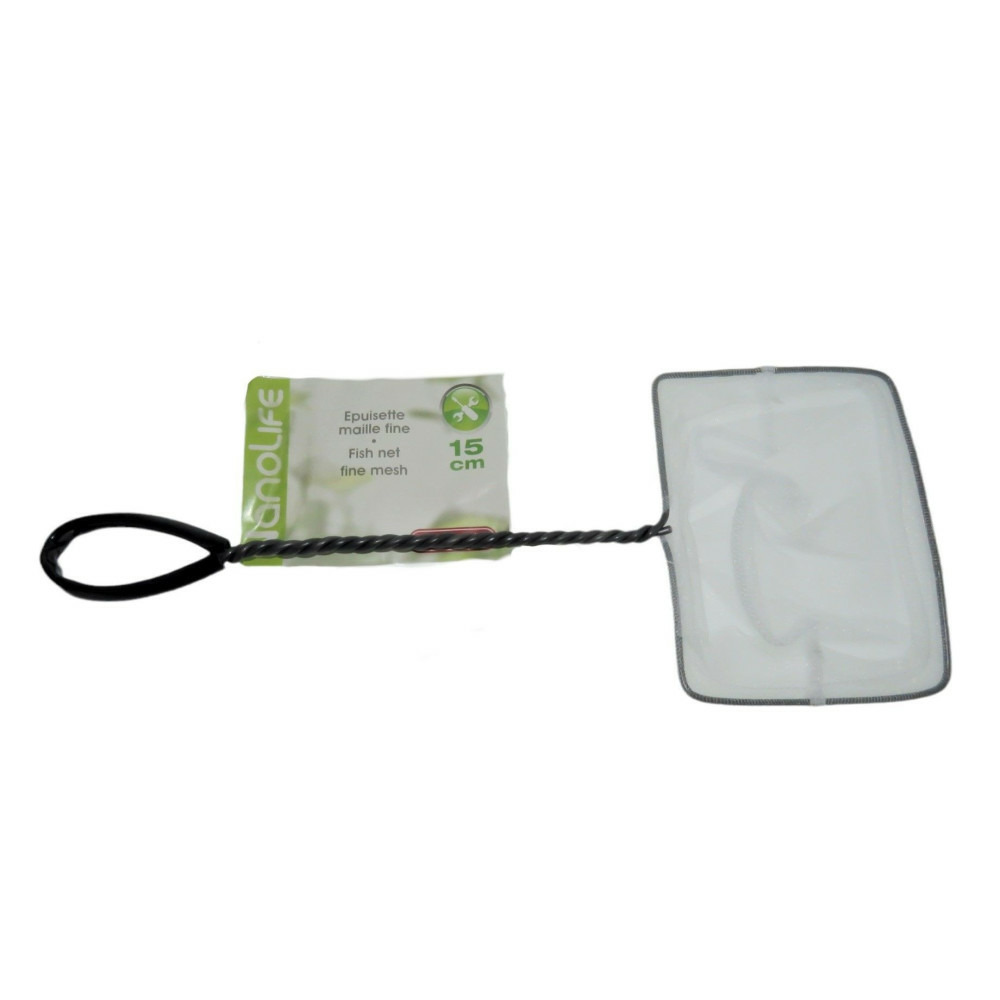 Epuisette filet blanc, maille fine, 15 cm x 13 x 40 cm, aquarium