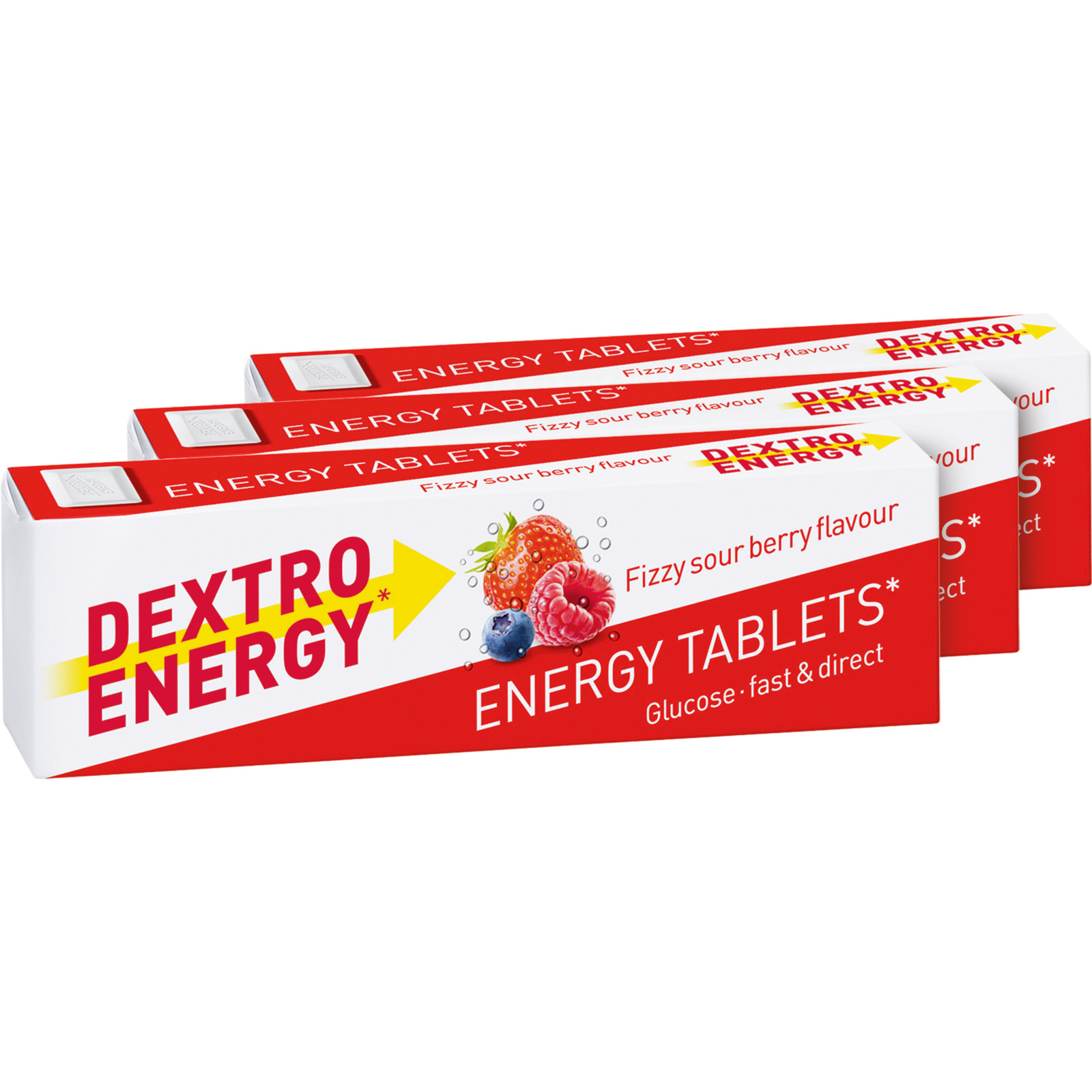 Dextro Energy Fizzy sour berry 3 x 47 g