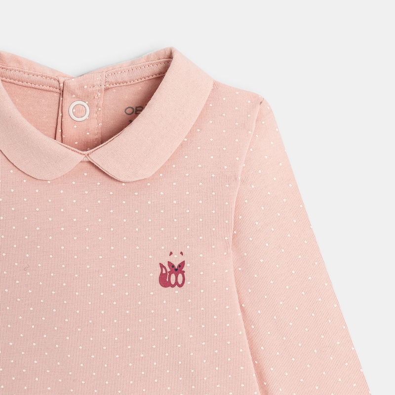 Body imprimé à petit col (lot de 3) rose naissance