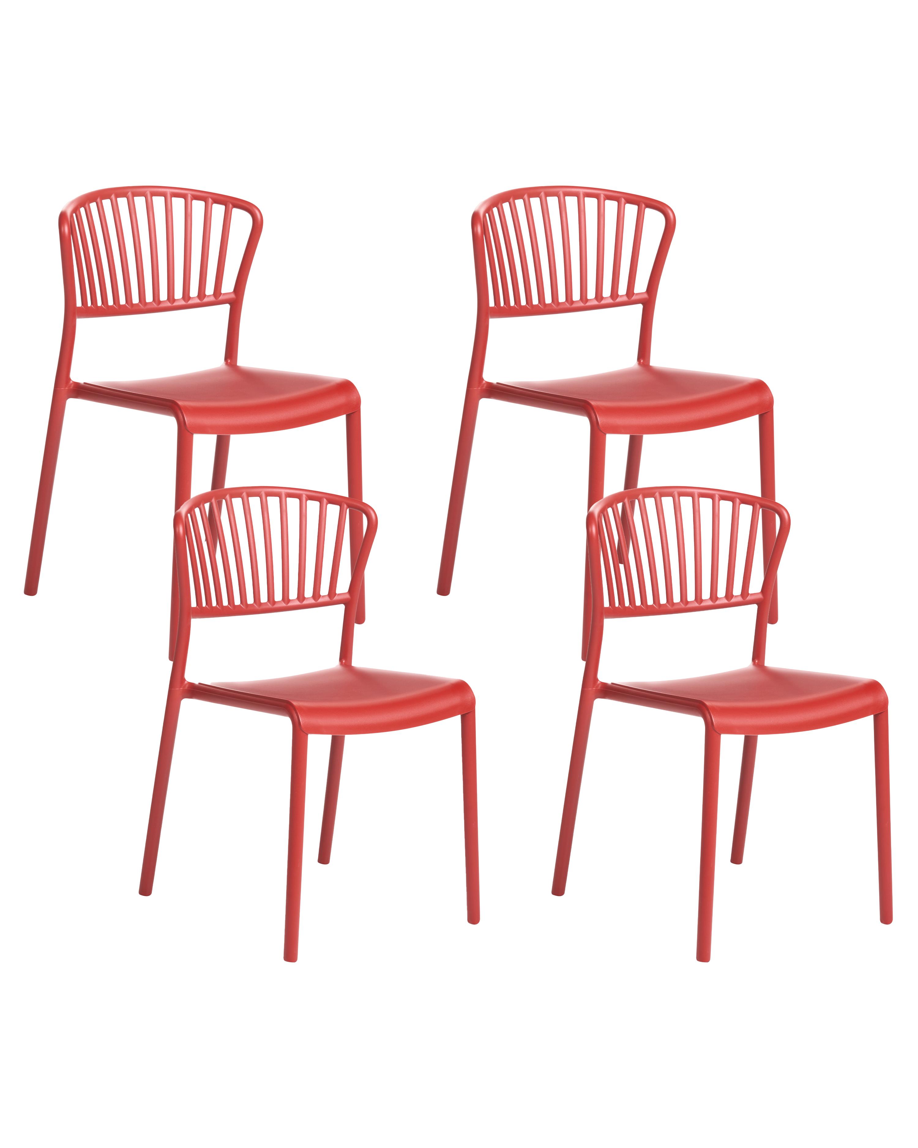 Set van 4 tuinstoelen GELA Rood