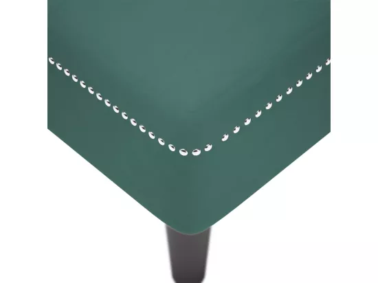 Fauteuil long et coussin et accoudoir droit vert foncé velours