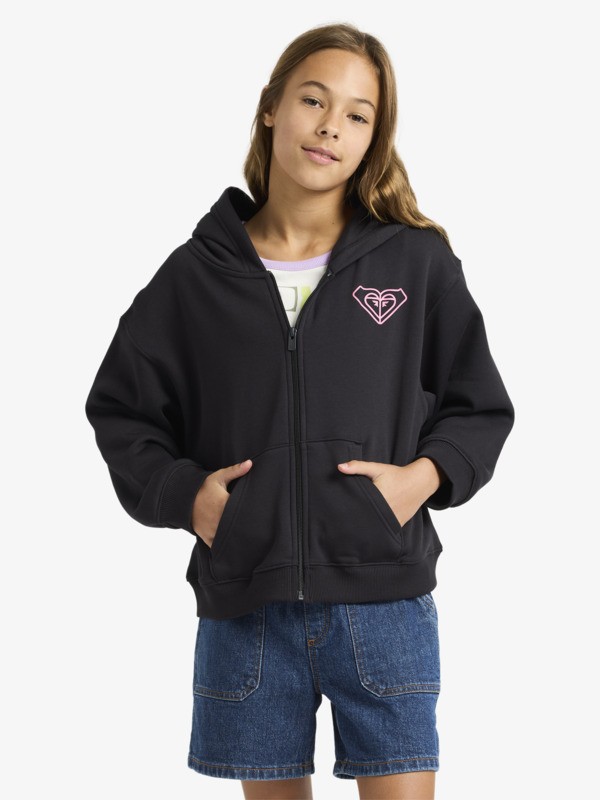 Midnight Hike Brushed Sweat à capuche zippé Noir Fille 4-16