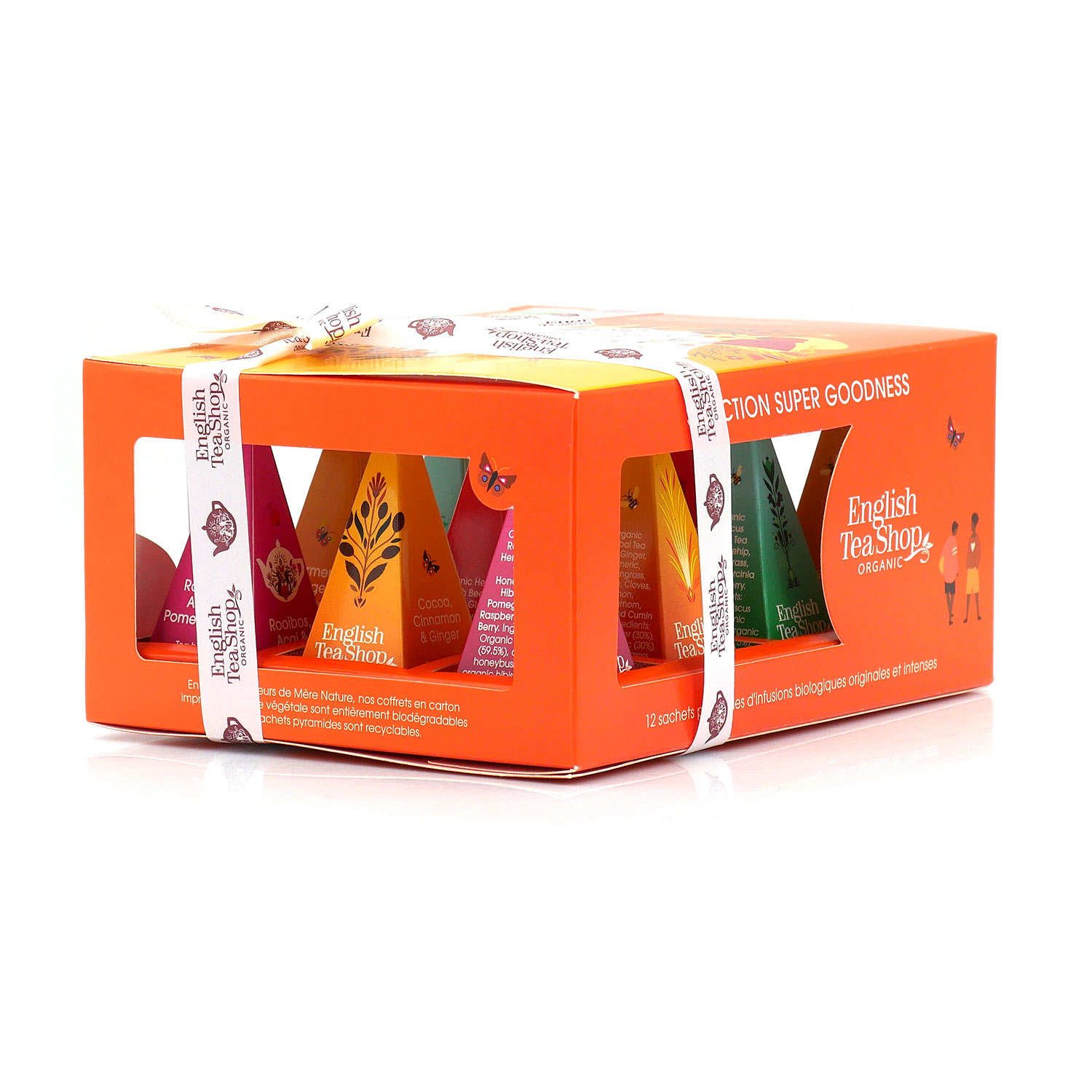 Coffret d'infusions bio bienfaisantes -12 sachets pyramides - 6 parfums
