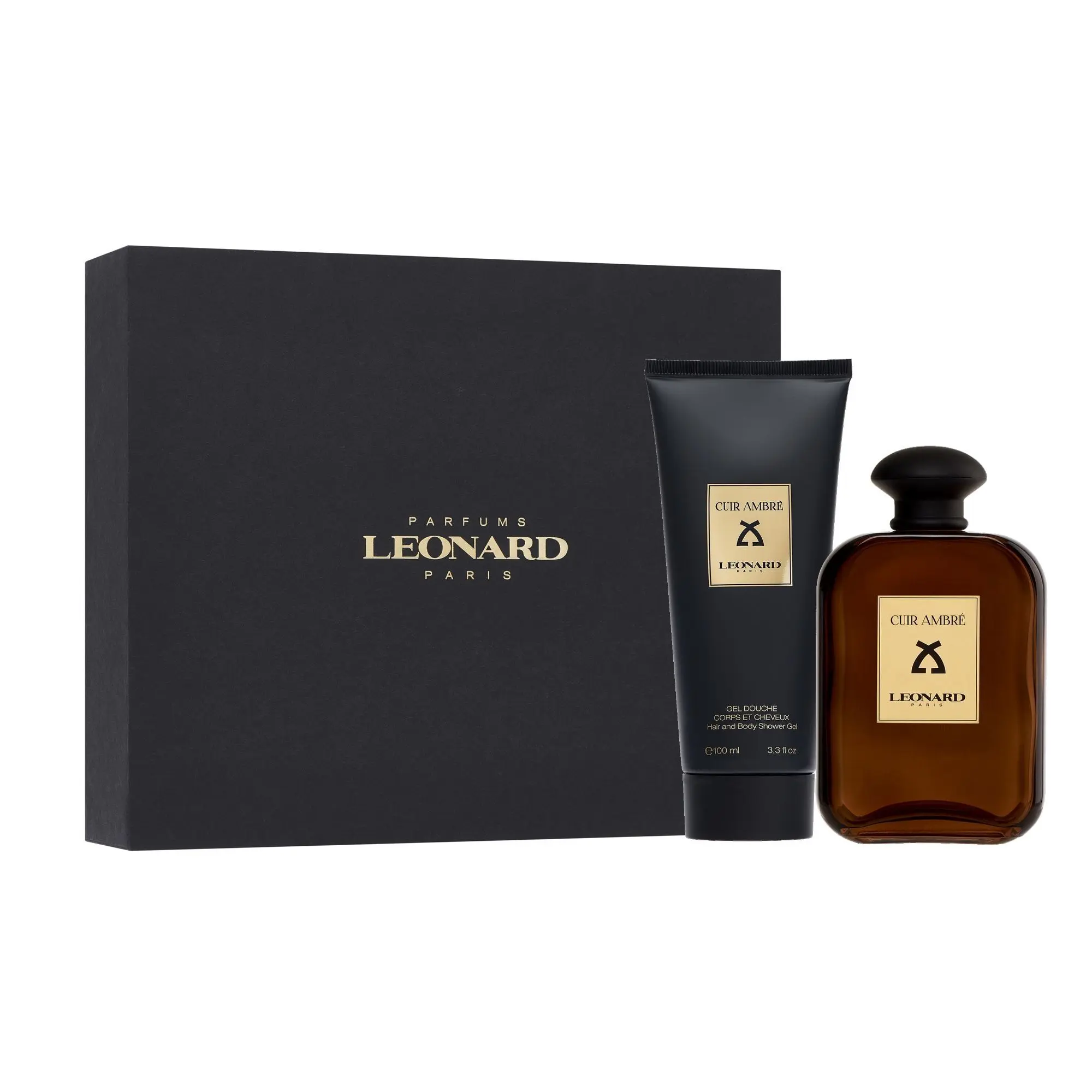 Leonard - Cuir Ambré CoffretVaporisateur 100ml + Gel Douche 100ml- Eau de parfum