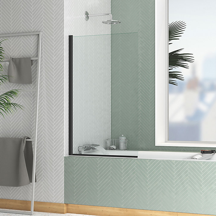 Pare-baignoire 70 x 120 cm noir mat Essentiel Galedo