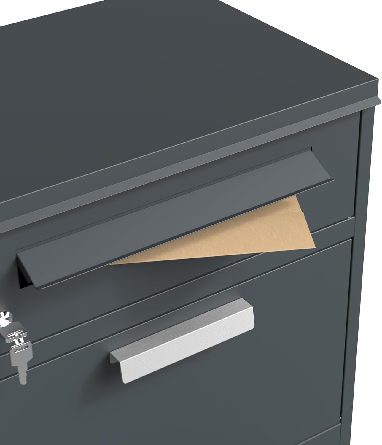 DEGAMO Paketbox Briefkasten Bremen 50x38x112cm, Stahl anthrazit RAL 7016, stehend, wasserdicht