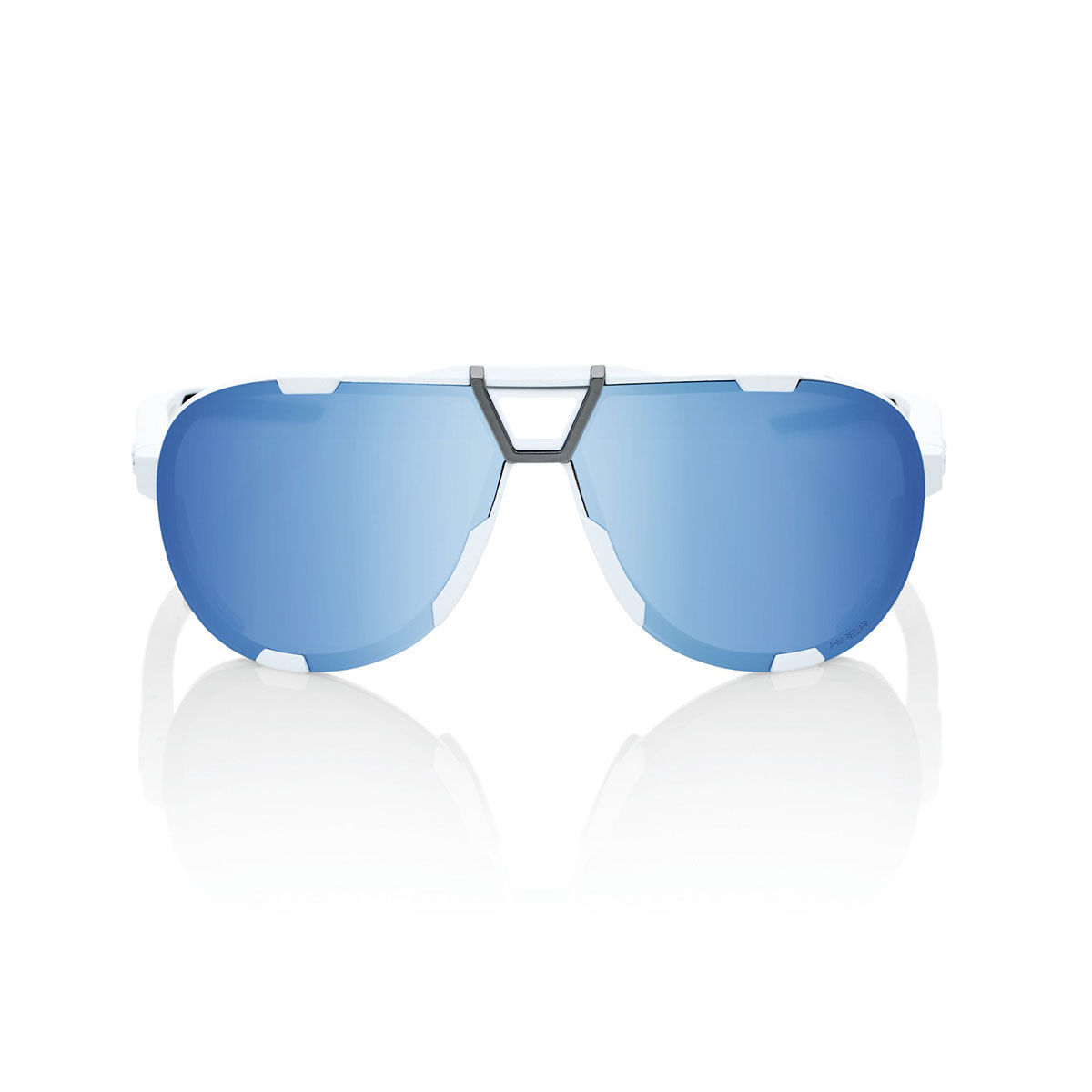 100% Westcraft Sport Zonnebril Wit met HiPER Blue Multilayer Mirror Lens