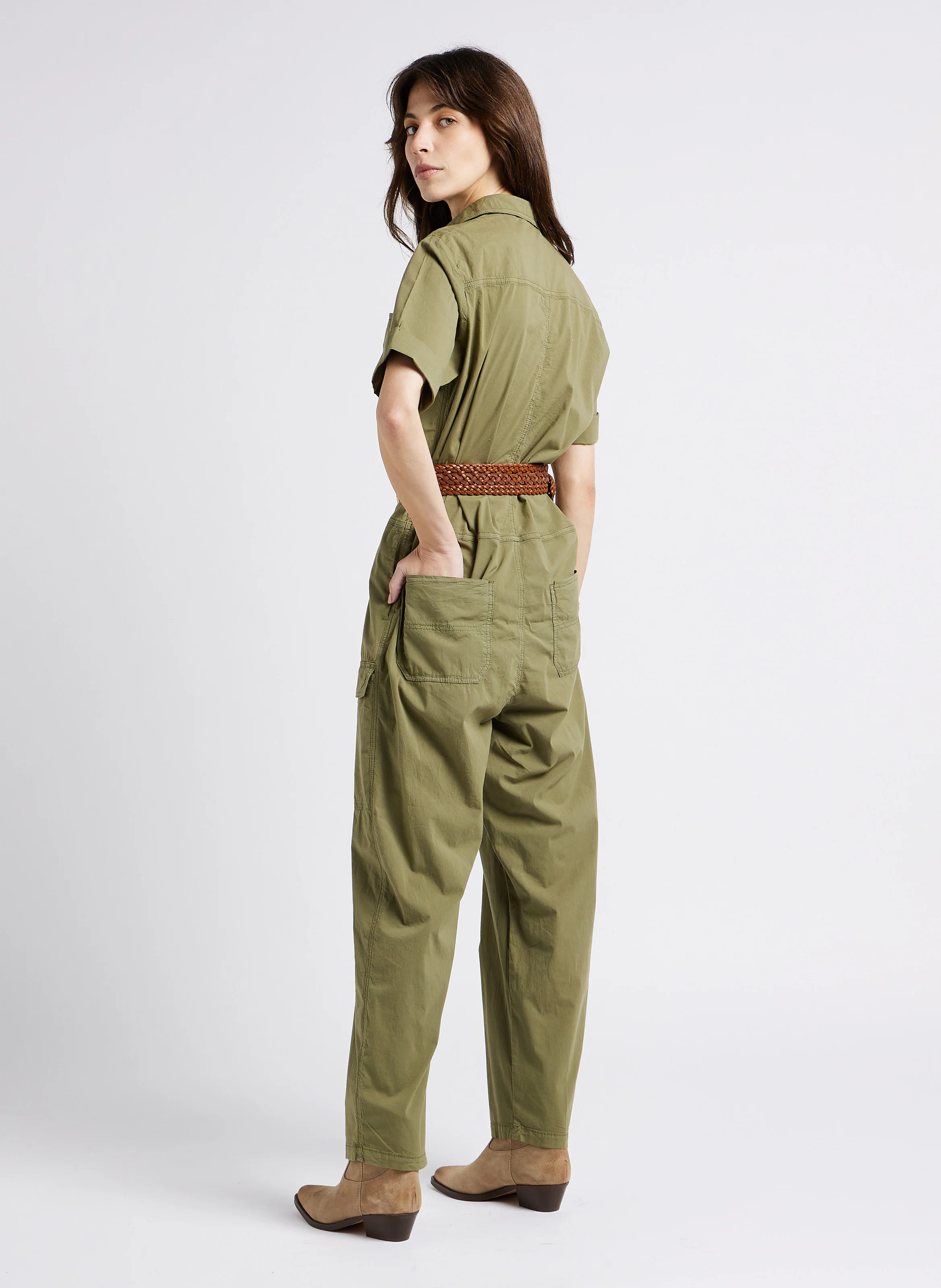 BARBARA - Ceinture en cuir tressée | Marron