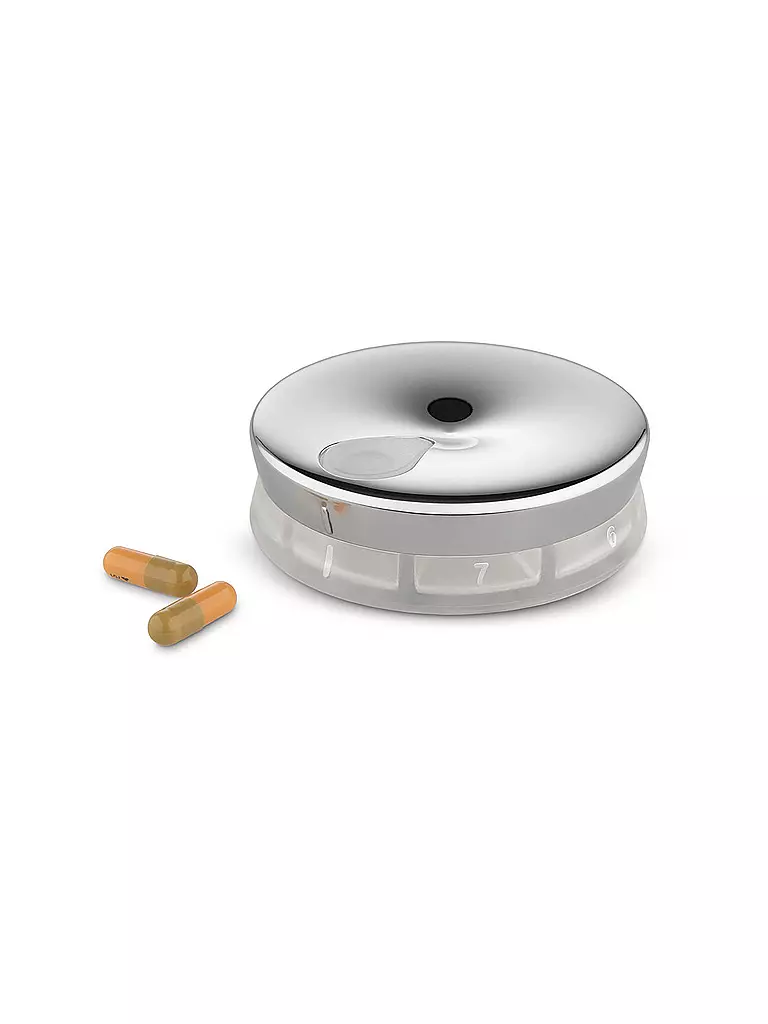ALESSI Pillendose YoYo Edelstahl silber