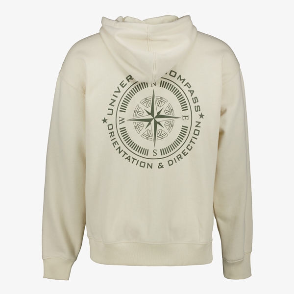 Unsigned heren hoodie met backprint beige