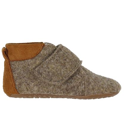 Pom Pom Hjemmesko - Uld - Brown Melange