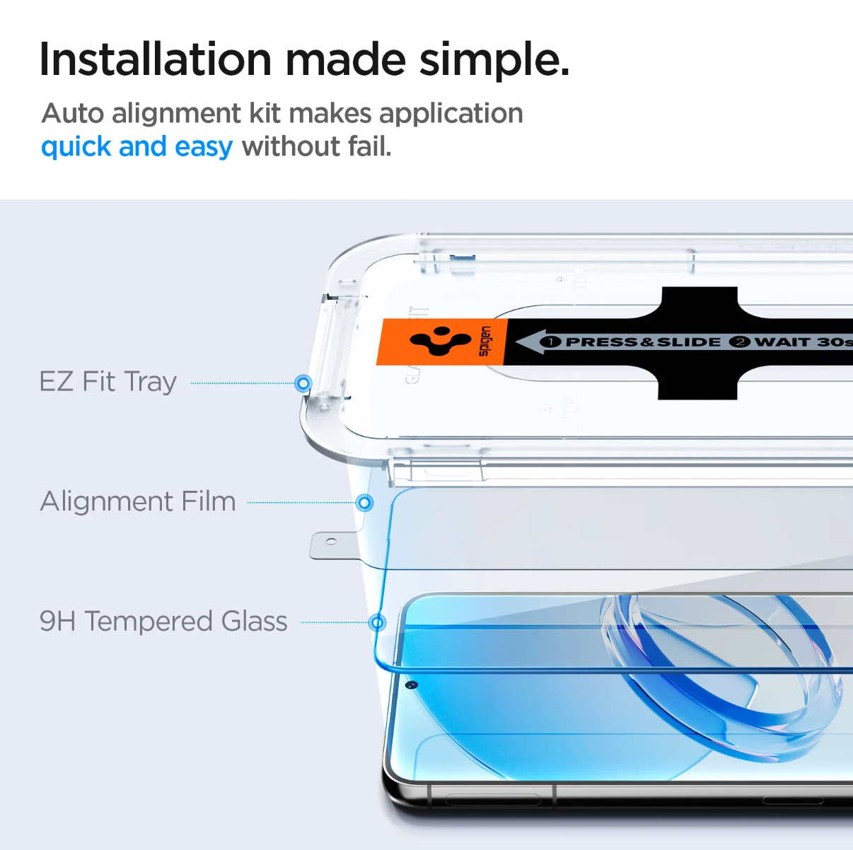 (2er Set) Samsung Galaxy S23 5G Glas Tr EZ Fit Panzer Glas Case Friendly   Montagerahmen (AGL05958)