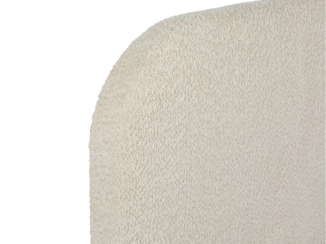 Tête de lit 170 cm SANTADI - Tissu effet bouclettes - Ecru