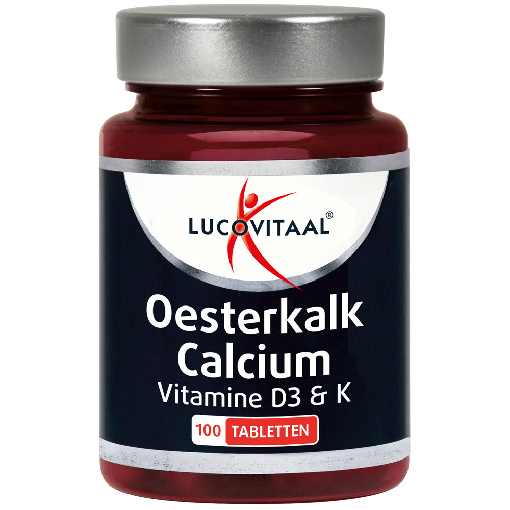 2x Lucovitaal Oesterkalk Calcium Vitamine D3 & K100 tabletten
