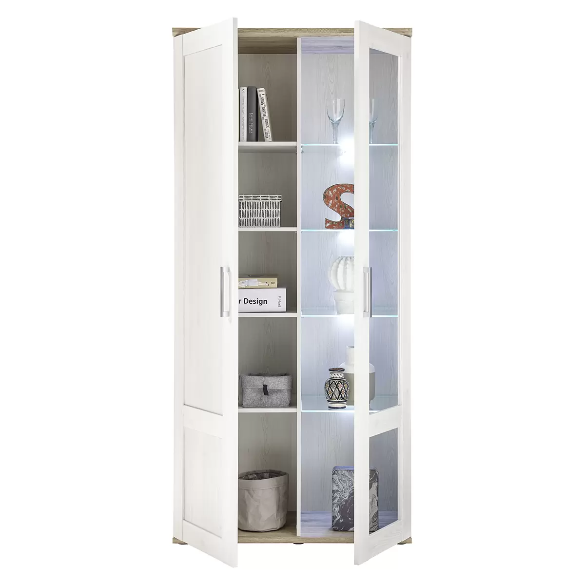 Vitrine Romance beige,Eiche