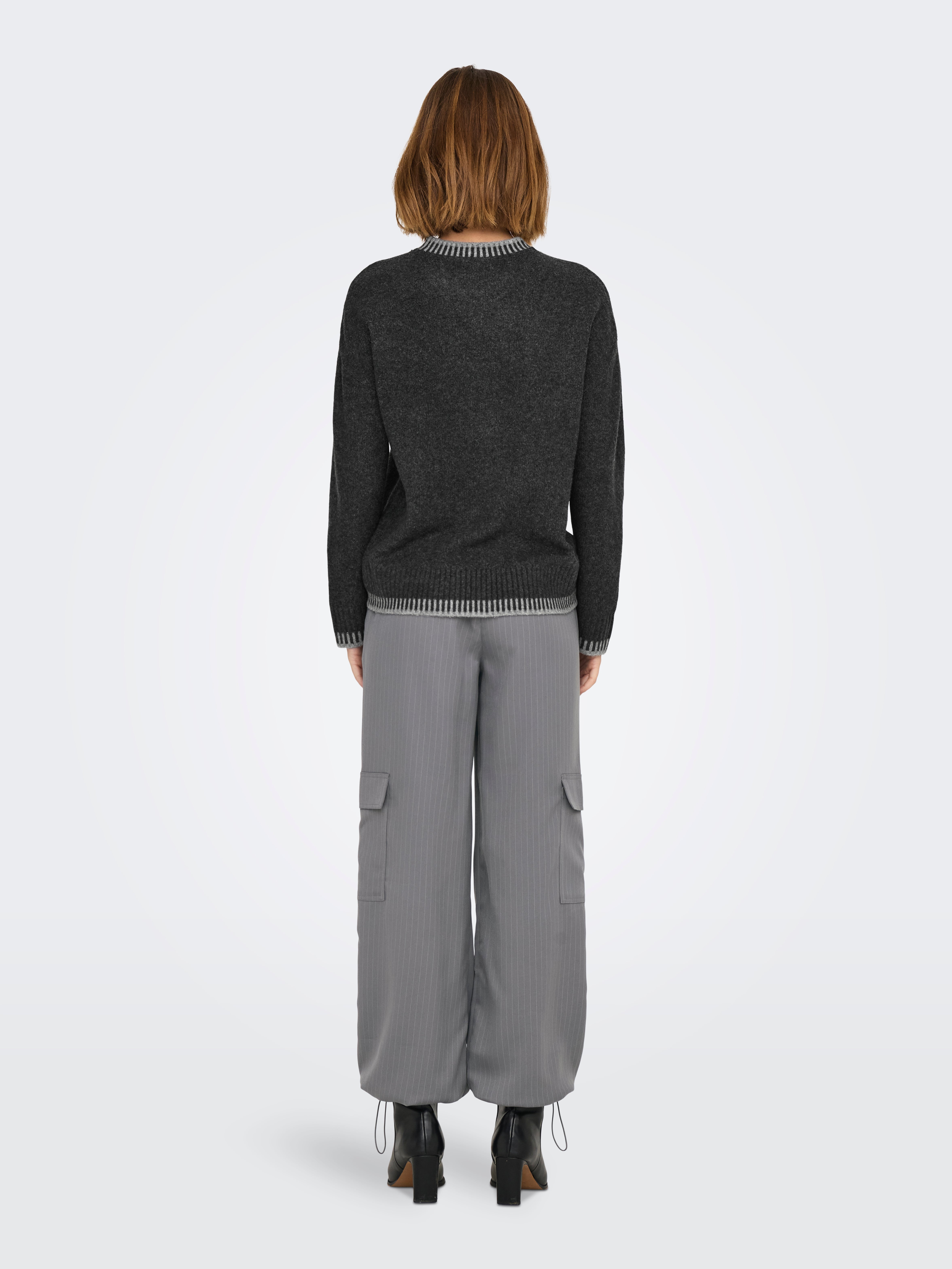 ONLSILMA Strickpullover Dark Grey Melange