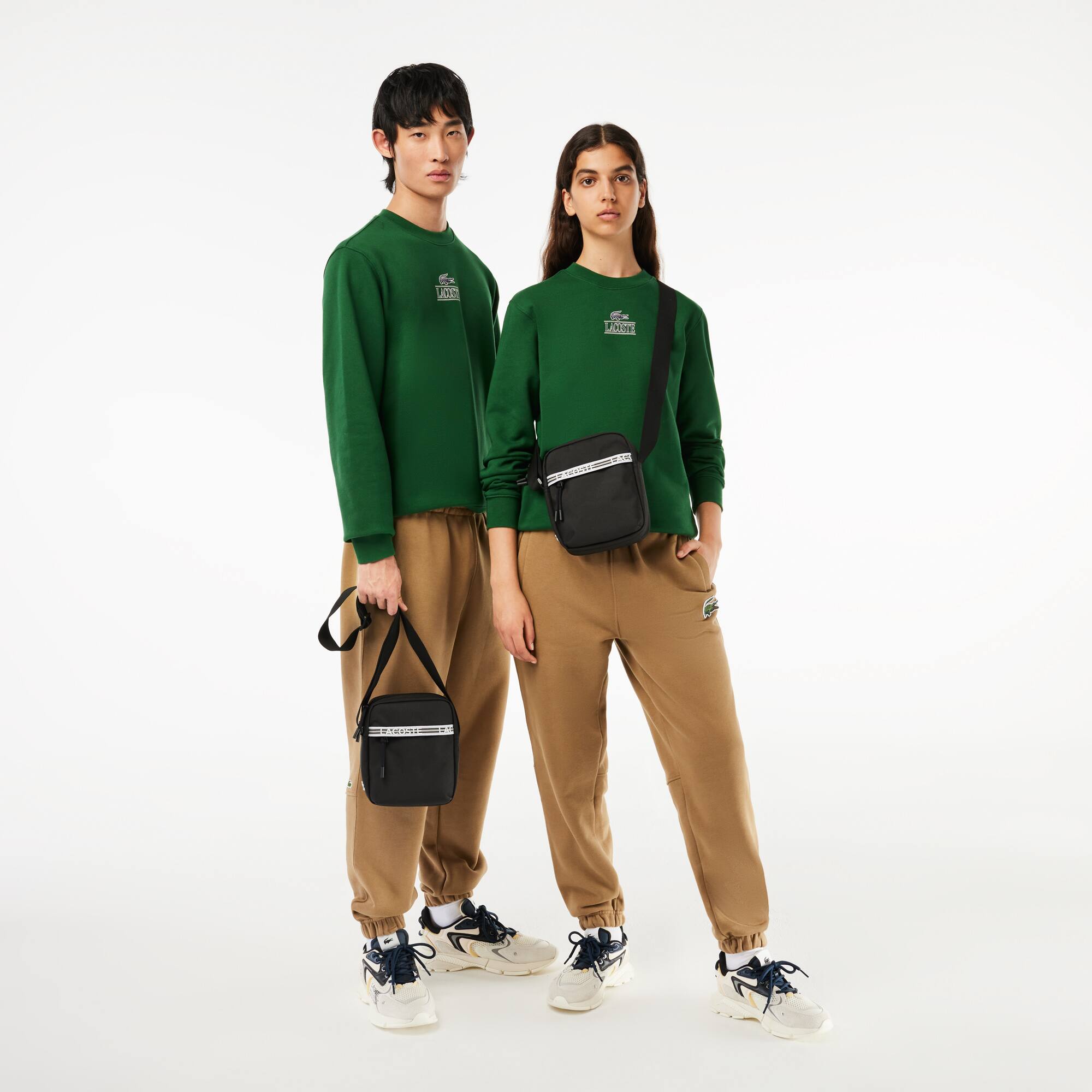 Sacoche verticale Lacoste Neocroc en fibres recyclées Sacoches & Pochettes - Noir - Lacoste - Unisex