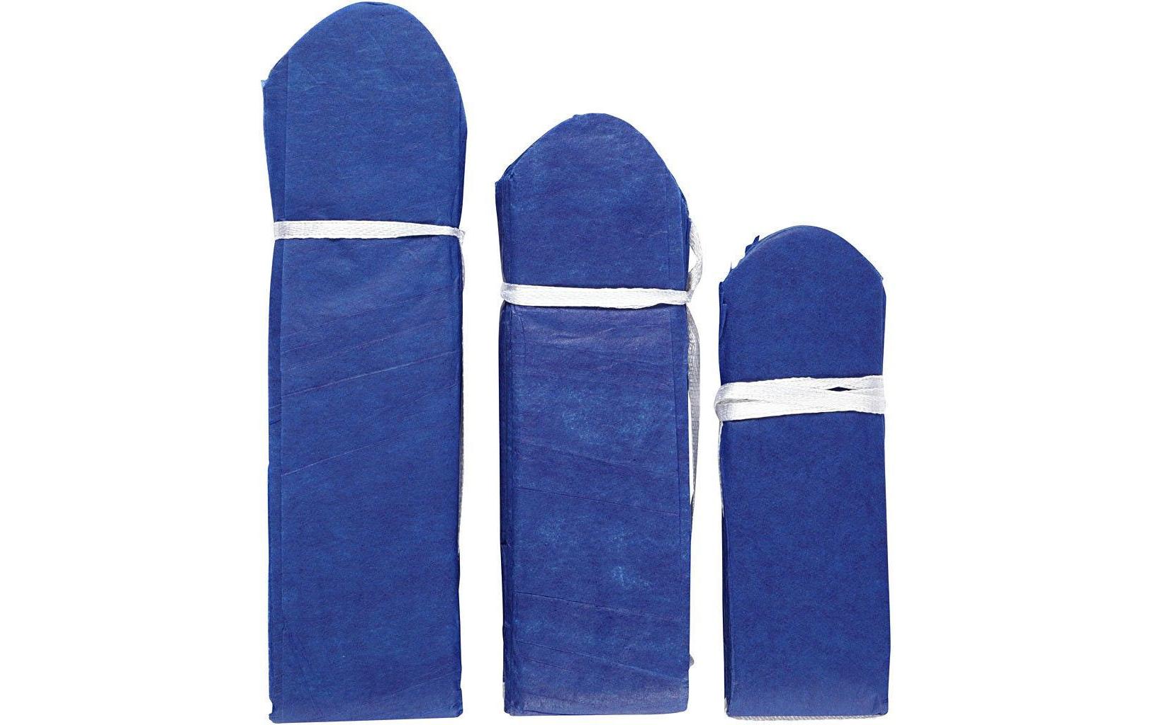 Pompons 20 + 24 + 30 cm 3 Stück, BlauPapier-Pompons blau