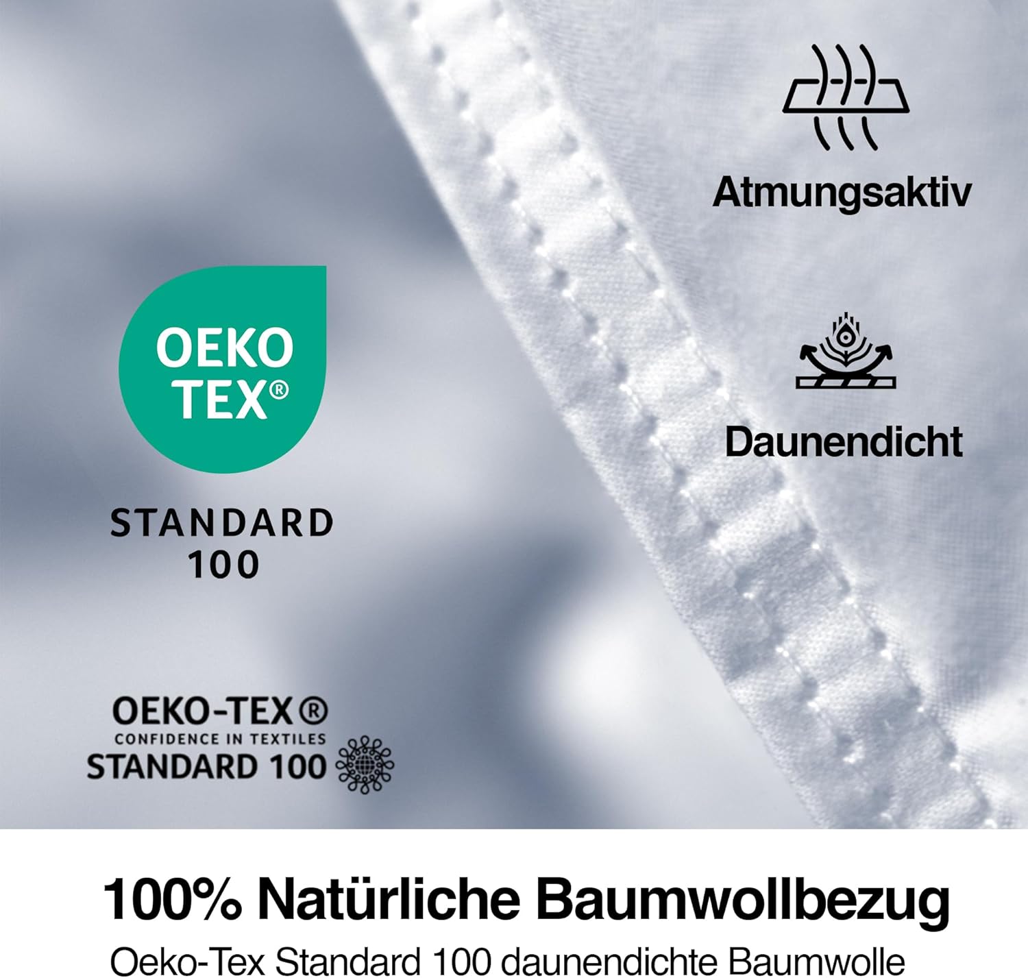 Aura® Daunendecke 135 x 200 cm Warm Winterdecke | Premium ungarische Daunen Klasse I | Oeko-TEX 100 allergikergeeignet | pflegeleicht 100% Baumwolle | Aura® Essentials Bettdecke für Winter