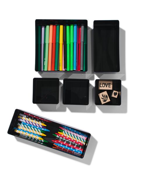organiseur de tiroir 30x22.5x5.5 avec 6 éléments noir