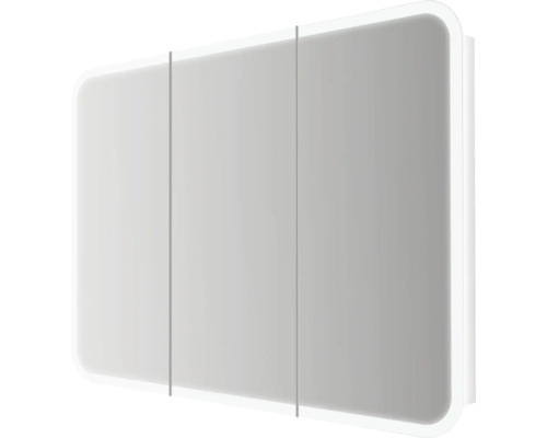 Spiegelkast, 3-deurs, 95x70cm, zacht wit, IP 44 (beschermd tegen vreemde voorwerpen en spatwater)