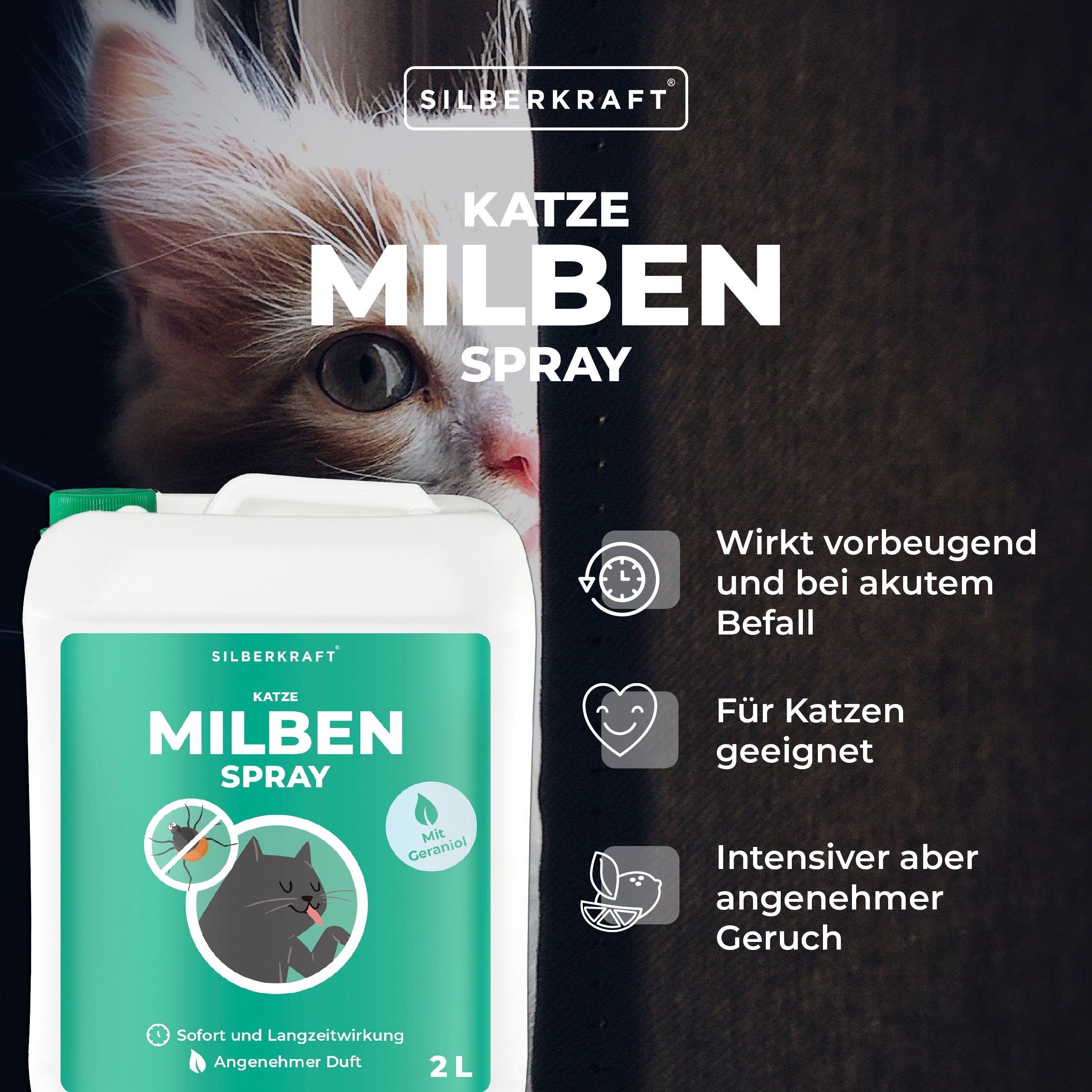 SILBERKRAFT Milbenspray Katzen