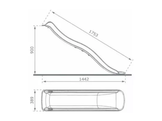 Glissière de toboggan avec vague en PEHD Tweeb 175cm