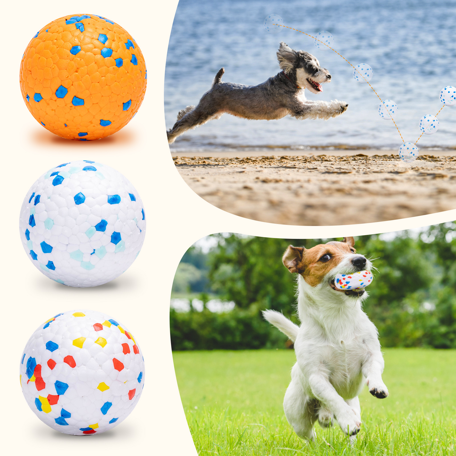 Bola para Cães Nobleza, Pacote com 3 Bolas Interativas para Cães, Bola de Borracha Durável e Elástica, Adequada para Cães de Pequeno, Médio e Grande Porte, Ø 6,3cm
