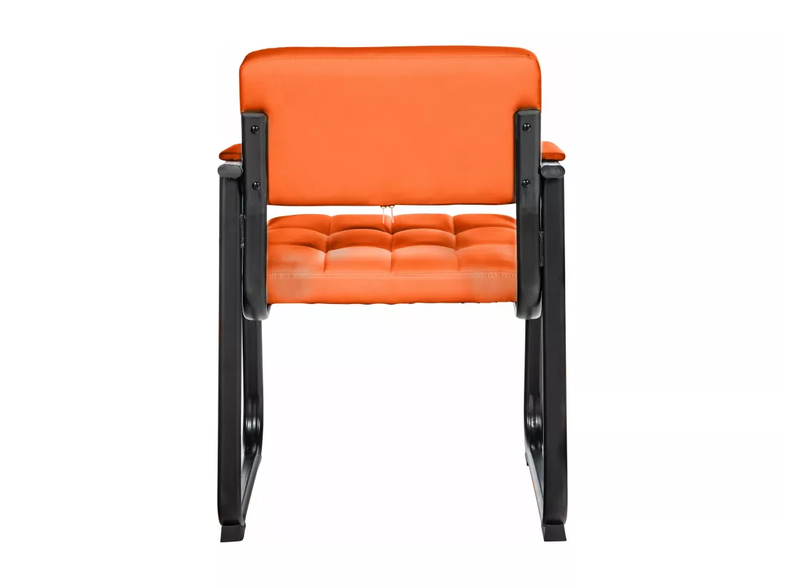 chaises avec accoudoirs - Similicuir & Métal noir mat - Orange - Canada B