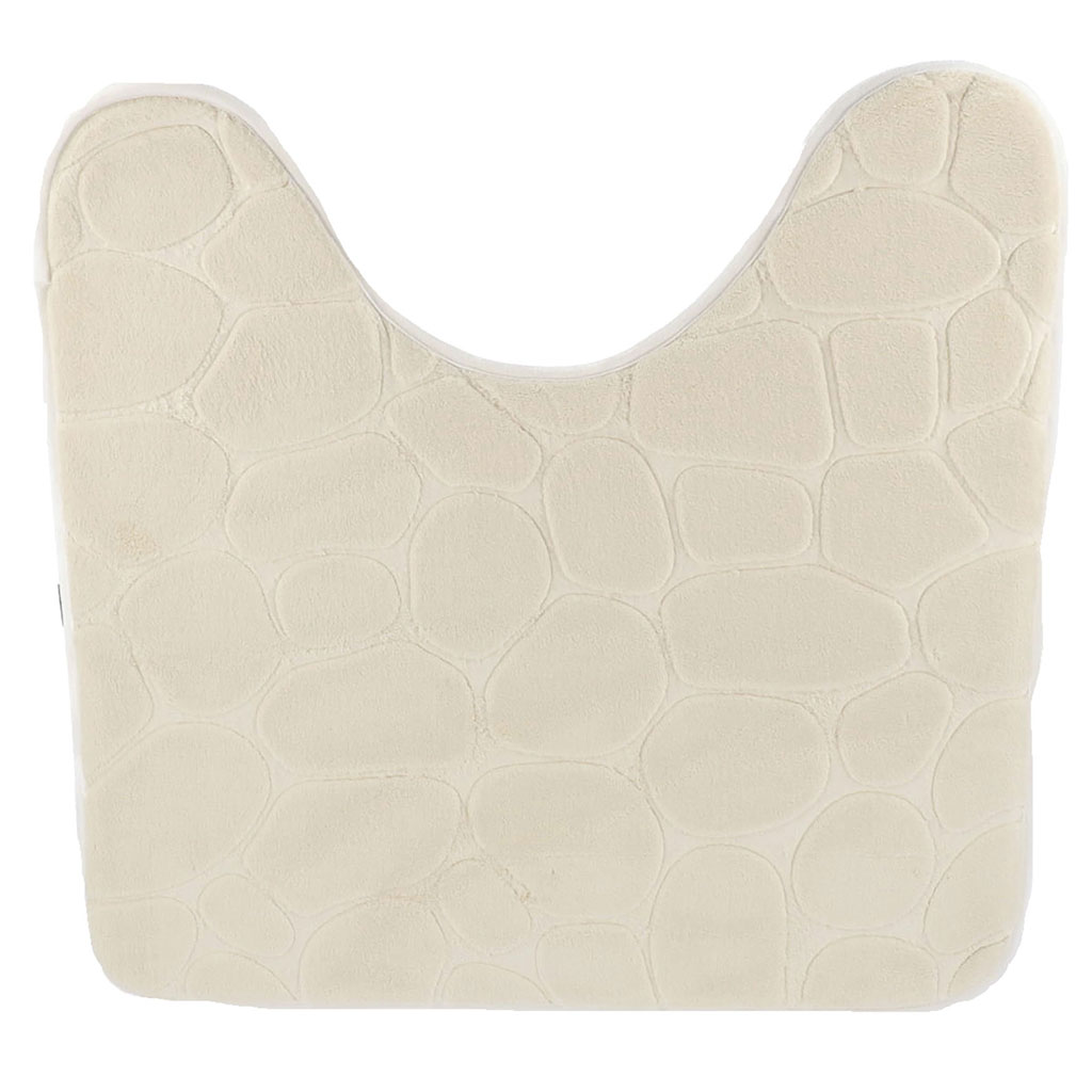Tapis contour WC galet écru 45x50cm