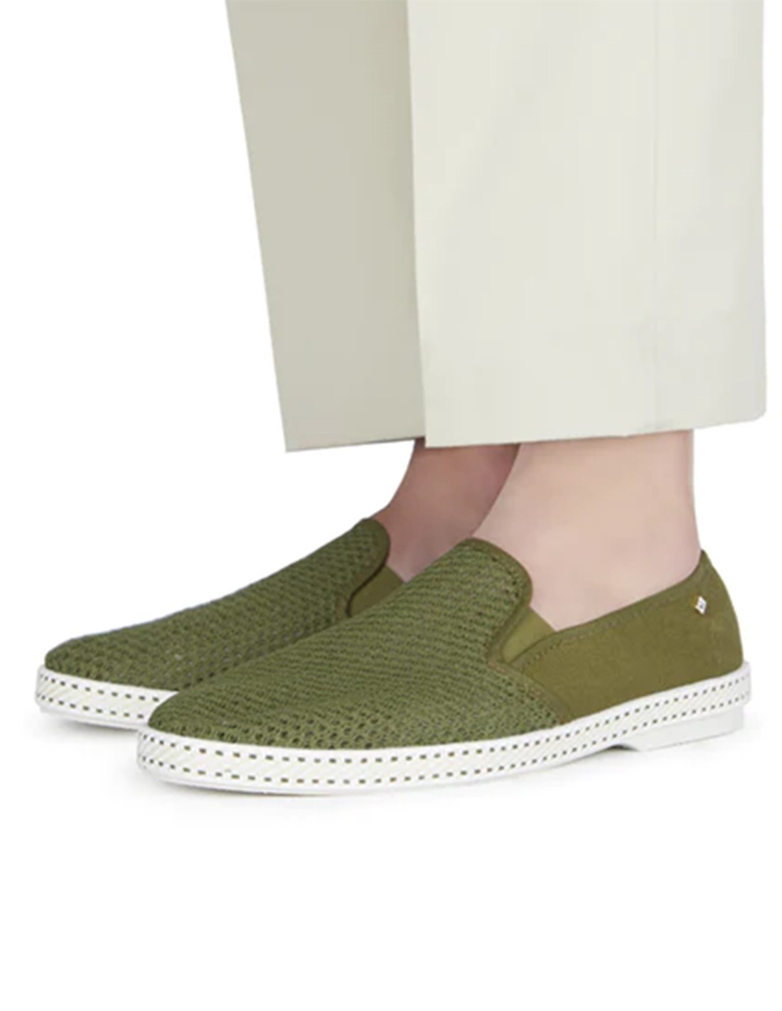 rivieras espadrilles homme classic canvas & mesh kaki