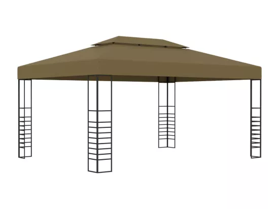 Tonnelle avec guirlande lumineuse à LED 3x4 m Taupe