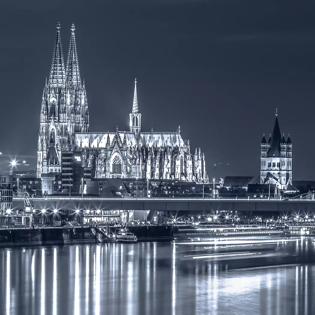Glasbild 30 x 30 cm Kölner Dom XII