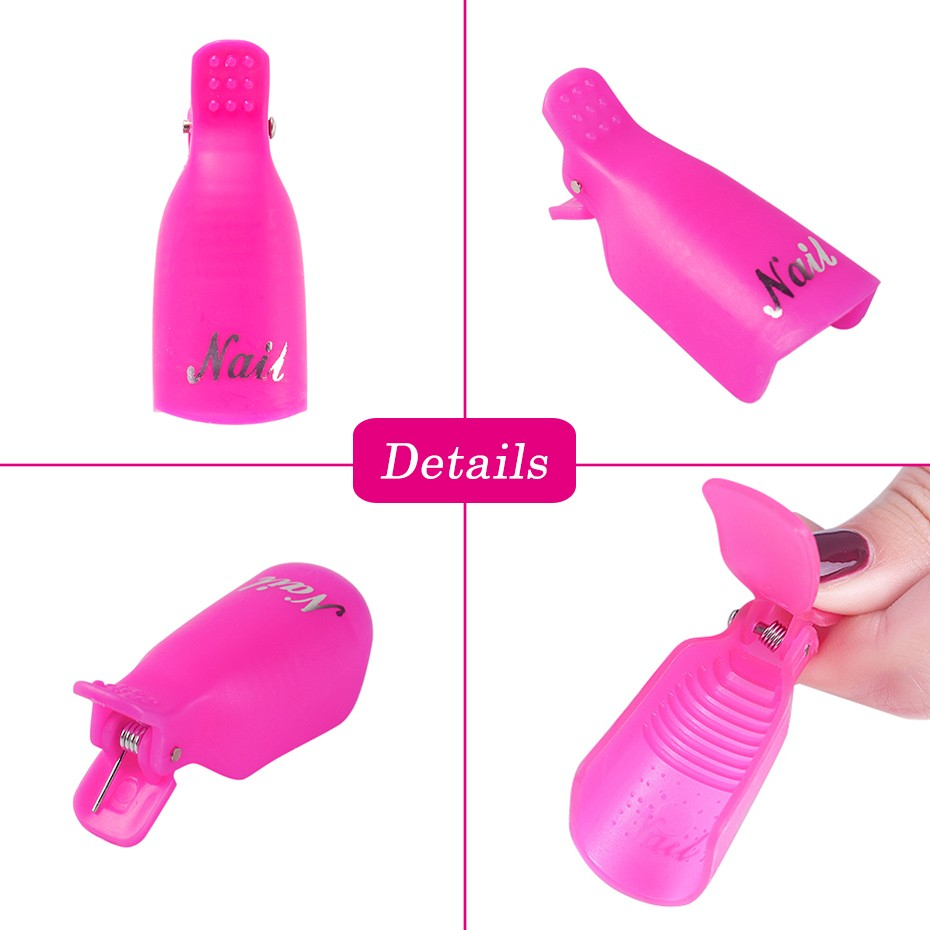 (10er Set) Nagel Lack Entferner Clip Soak Off Klammer - Schwarz