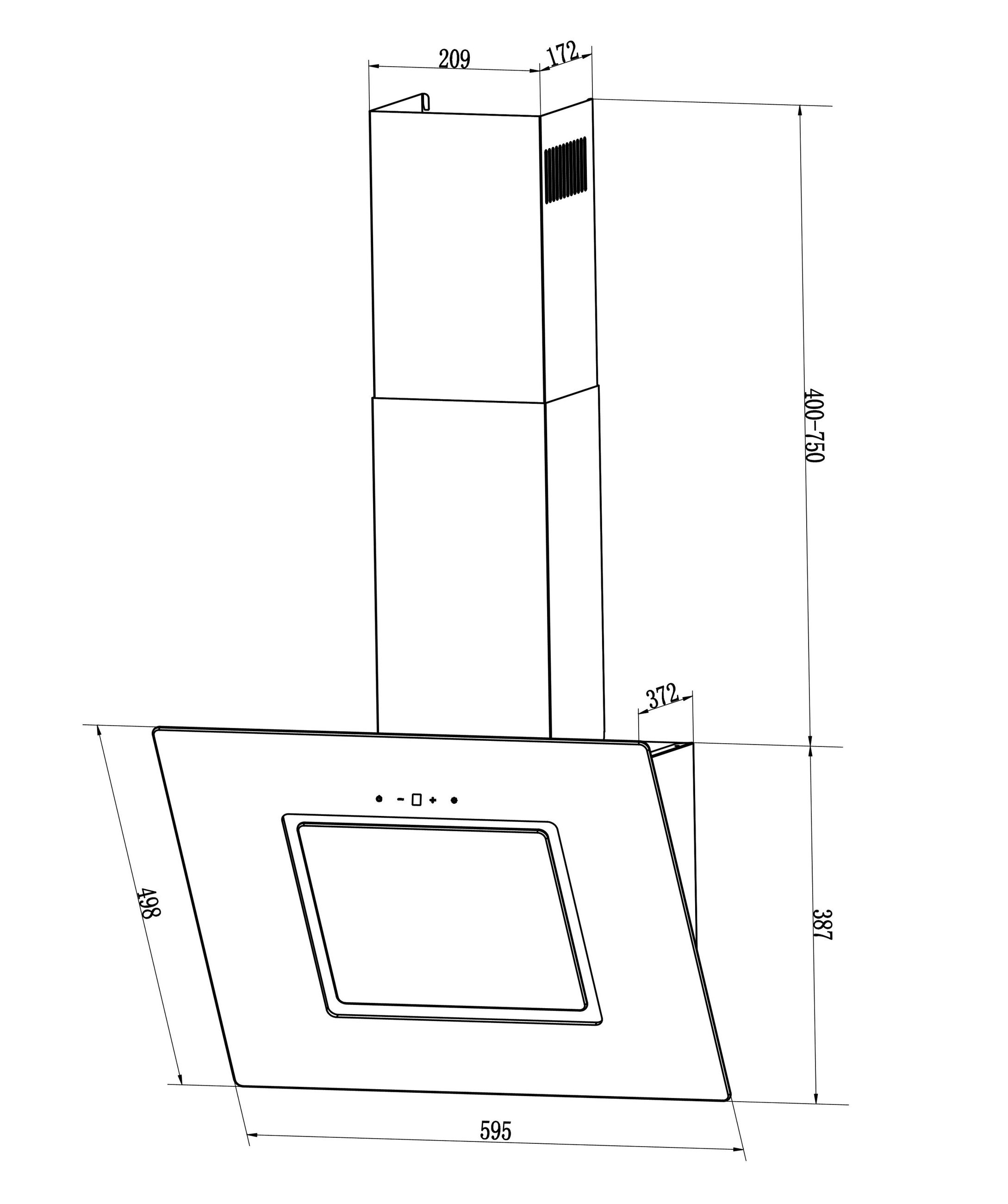 PKM S26-60 BWTY Dunstabzugshaube 60cm Glas weiß Kopffreihaube LED