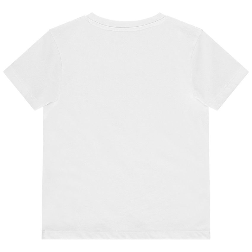 T-shirt manches courtes uni en coton pour enfant garçon - Blanc