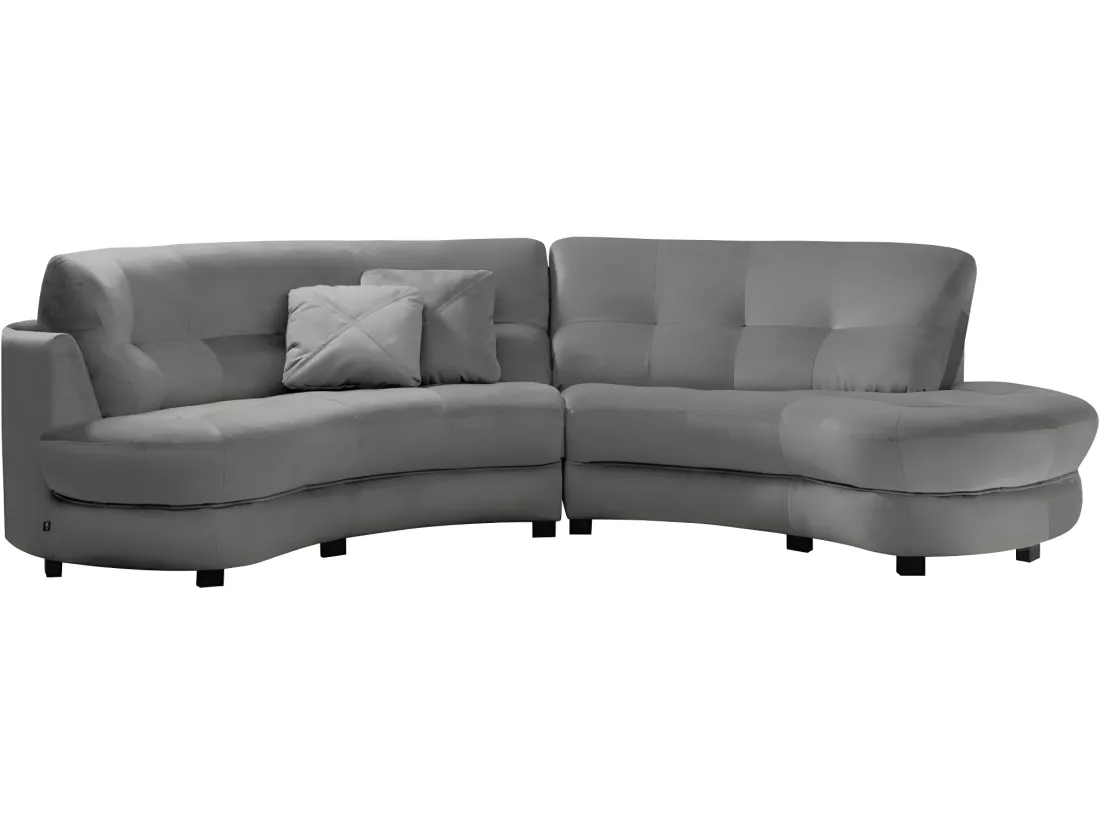Canapé en tissu luxe 5/6 places BRENNER gris clair, côté accoudoir gauche